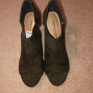 Olive Green Christian Siriano Peekaboo Pumps